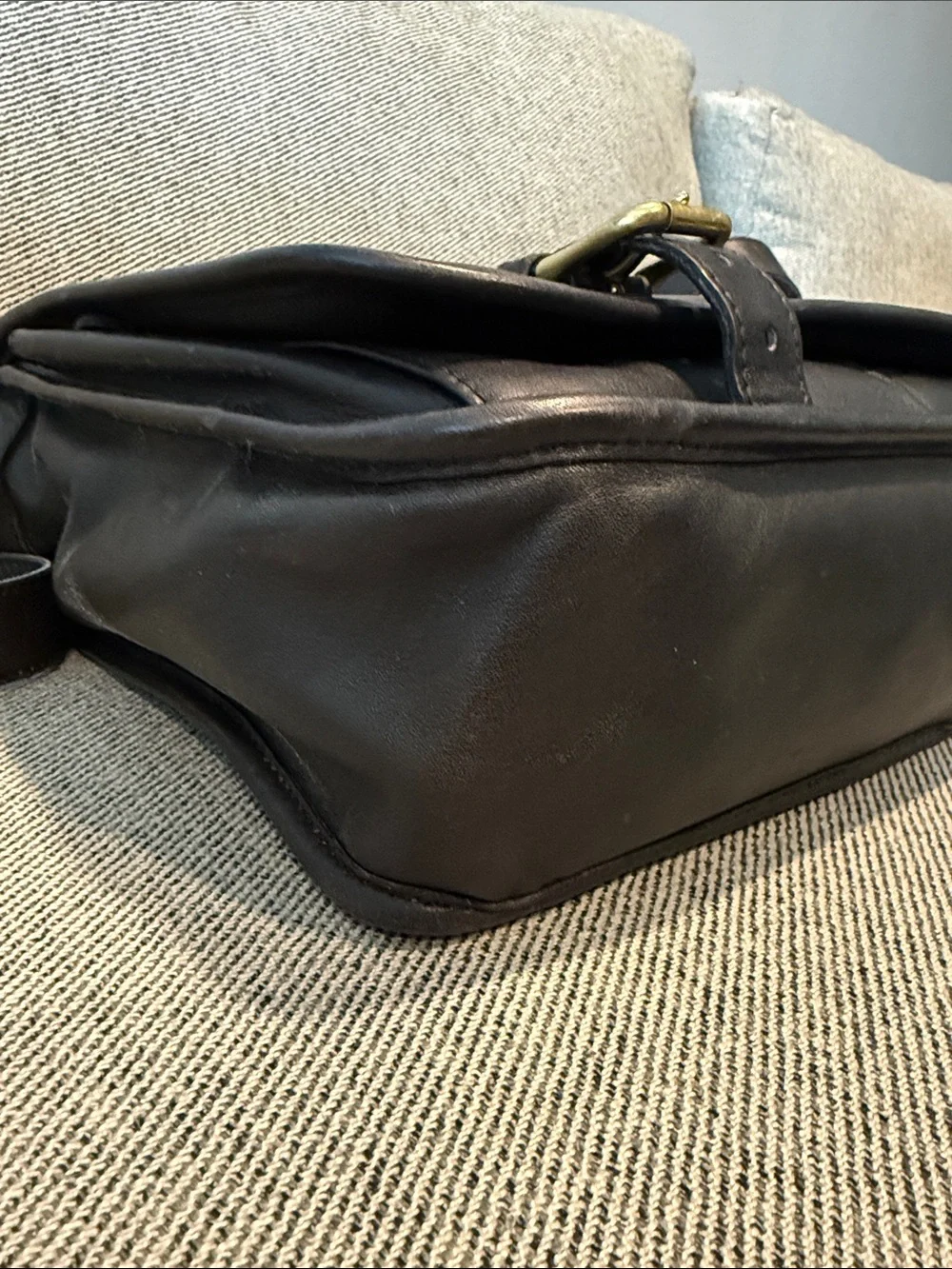 COACH Men's Leather Briefcase Messenger Bag - Black